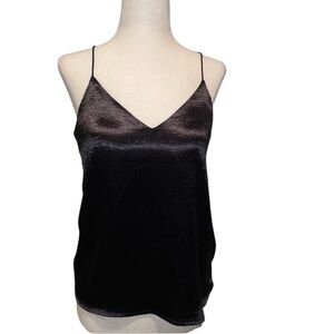 H&M Silky Black Strappy Top with Cross Back Detail